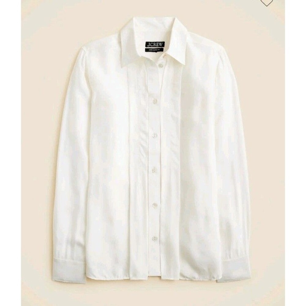 NEW J.Crew Jules Classic-Fit Shirt Ivory FLAW TO CUFF PLEASE READ CN526 Size 14